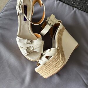 Women's White Wedge Sandals
